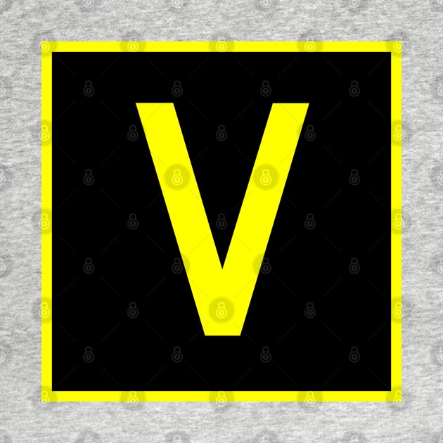 V - Victor - FAA taxiway sign, phonetic alphabet by Vidision Avgeek